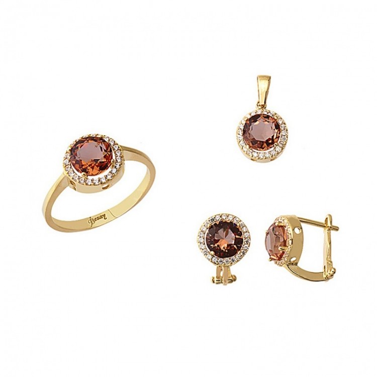 14 AYAR ALTIN ZULTANİT ÜÇLÜ SET