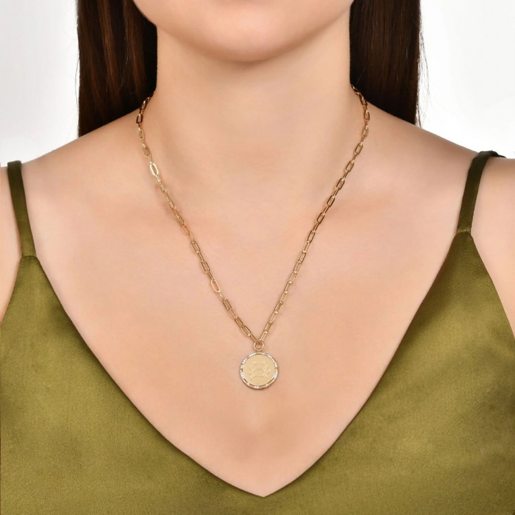 14 AYAR ALTIN YENGEÇ BURCU KOLYE