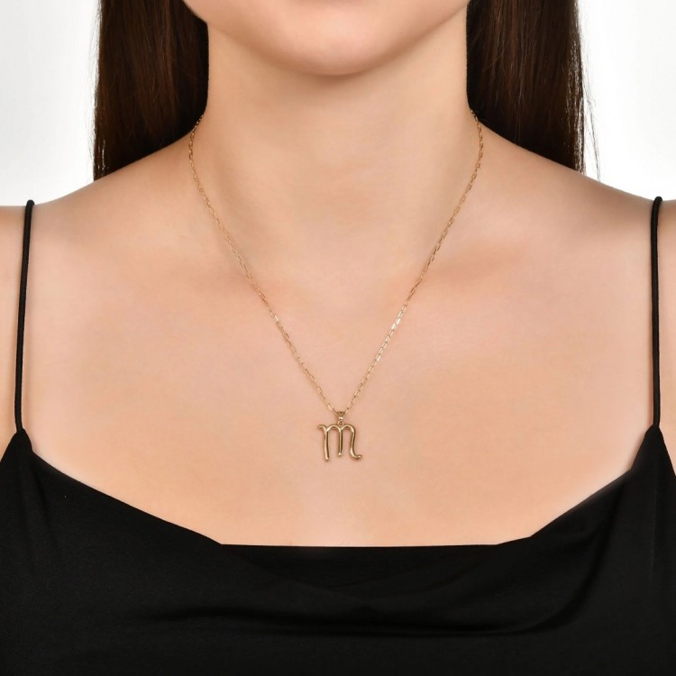 14 AYAR ALTIN ZODYAK AKREP BURCU KOLYE