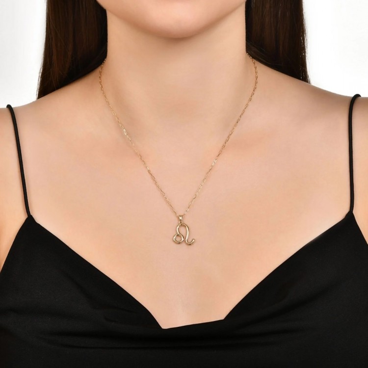 14 AYAR ALTIN ZODYAK ASLAN BURCU KOLYE