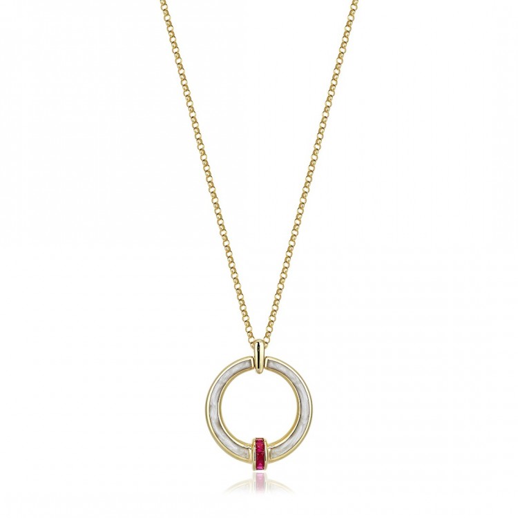 14 AYAR ALTIN KOLYE SEDEFLİ & MİNELİ