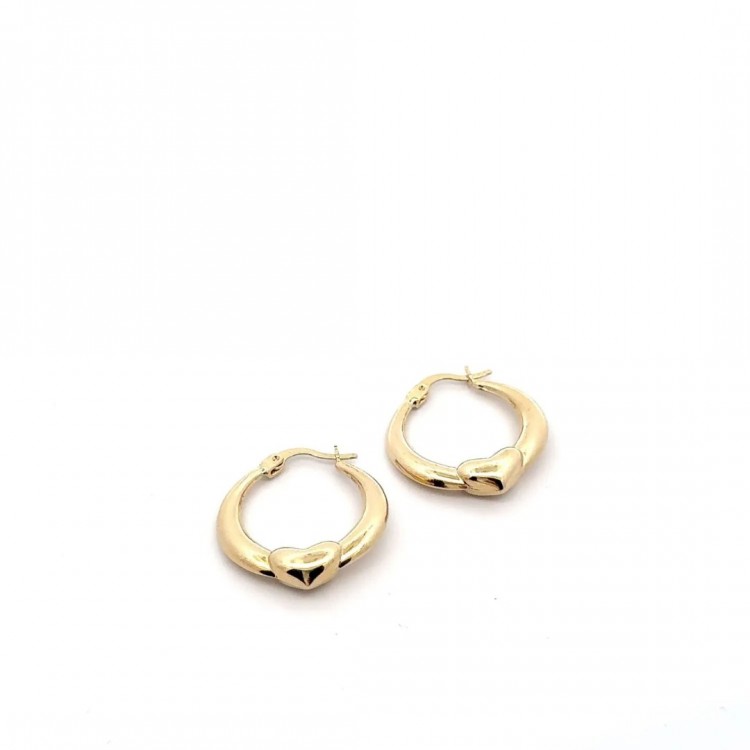 Kalpli Halka Küpe | 2.21 Gram 14 Ayar Altın