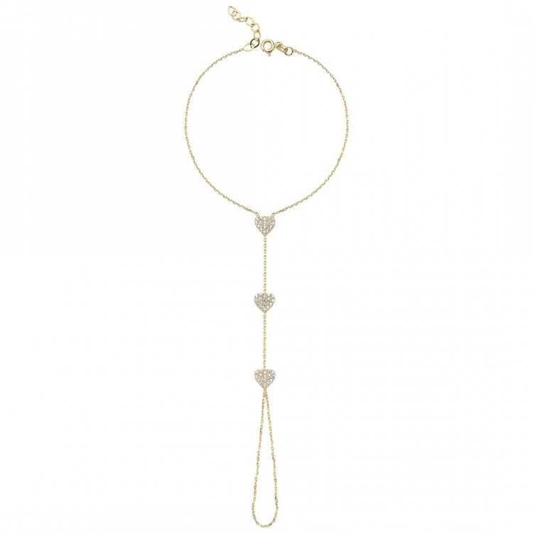 Üç Kalp Şahmeran Bileklik | 2.45 Gram 14 Ayar Altın